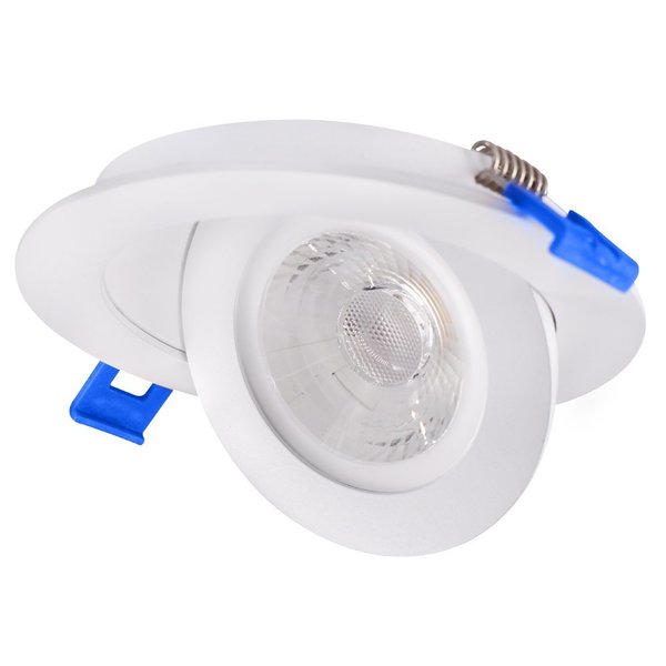 Designers Fountain 3 inch White 3000K Canless Remodel Directional Wall Wash Gimbal Integrated LED Recessed Light Kit EV35062RFGWH30
